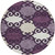 8' Eggplant And Ivory Round Trellis Washable Indoor Outdoor Area Rug