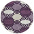 8' Eggplant And Ivory Round Trellis Washable Indoor Outdoor Area Rug