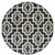 8' Round Black Round Geometric Stain Resistant Indoor Outdoor Area Rug - 606114685623
