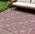 10' X 14' Blush Pink And Mauve Floral Washable Indoor Outdoor Area Rug