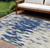 8' X 10' Navy Blue And Ivory Abstract Washable Indoor Outdoor Area Rug Transitional Style - Navy Blue, Ivory Color