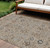 9' X 12' Taupe Brown And Gray Oriental Washable Indoor Outdoor Area Rug - 608219077334