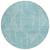 8' Teal Blue And Ivory Round Abstract Washable Indoor Outdoor Area Rug Transitional Style - Teal Blue, Ivory Color