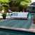 8' X 10' Turquoise Striped Washable Non Skid Indoor Outdoor Area Rug