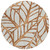 8' Orange Beige And Copper Round Floral Washable Indoor Outdoor Area Rug