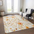 8' X 10' Ivory And Beige Floral Washable Indoor Outdoor Area Rug Transitional Style - Ivory, Beige Color