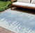 9' X 12' Sky Blue And Denim Blue Abstract Washable Indoor Outdoor Area Rug