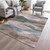 8' X 10' Salmon And Emerald Abstract Washable Indoor Outdoor Area Rug