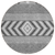 8' Gray Charcoal And Silver Round Southwestern Washable Indoor Outdoor Area Rug