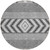 8' Gray Charcoal And Silver Round Southwestern Washable Indoor Outdoor Area Rug