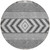 8' Gray Charcoal And Silver Round Southwestern Washable Indoor Outdoor Area Rug - Gray, Charcoal, Silver