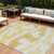 10' X 14' Gold Beige And Wheat Abstract Washable Indoor Outdoor Area Rug Transitional Style - Gold, Beige, Wheat Color