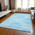 10' X 14' Teal and White Abstract Washable Non Skid Indoor Outdoor Area Rug