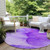 8' Round Purple Round Abstract Washable Non Skid Indoor Outdoor Area Rug