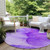 8' Round Purple Round Abstract Washable Non Skid Indoor Outdoor Area Rug - Purple