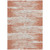 9' X 12' Coral And Ivory Striped Washable Indoor Outdoor Area Rug