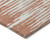 9' X 12' Coral And Ivory Striped Washable Indoor Outdoor Area Rug