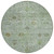 8' Artichoke Green And Gray Round Floral Washable Indoor Outdoor Area Rug - Artichoke Green, Gray