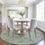 8' Artichoke Green And Gray Round Floral Washable Indoor Outdoor Area Rug - Artichoke Green, Gray