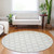 8' Ivory And Black Round Geometric Washable Indoor Outdoor Area Rug - 880016388121
