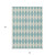 10' X 14' Teal Blue And Ivory Geometric Washable Indoor Outdoor Area Rug