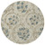 8' Beige Tan And Blue Round Floral Washable Indoor Outdoor Area Rug