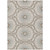 9' X 12' Beige Brown And Teal Blue Floral Medallion Washable Indoor Outdoor Area Rug