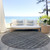 8' Gray And Silver Round Striped Washable Indoor Outdoor Area Rug - Gray, Silver