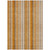 8' X 10' Orange Ivory and Gray Striped Washable Non Skid Indoor Outdoor Area Rug