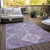 10' X 14' Lavender Plum And Ivory Medallion Washable Indoor Outdoor Area Rug
