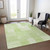 8' X 10' Artichoke Green And Mint Green Striped Washable Indoor Outdoor Area Rug