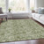 8' X 10' Artichoke Green And Fern Green Floral Washable Indoor Outdoor Area Rug
