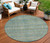 8' Teal Blue Gold And Taupe Round Southwestern Washable Indoor Outdoor Area Rug