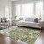 10' X 14' Olive Green And Ivory Abstract Washable Indoor Outdoor Area Rug