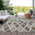 10' X 14' Beige Gray And Brown Geometric Washable Indoor Outdoor Area Rug