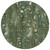 8' Fern Green And Beige Round Abstract Washable Indoor Outdoor Area Rug - 880016765441