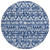 8' Navy Blue And Ivory Round Southwestern Washable Indoor Outdoor Area Rug
