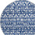 8' Navy Blue And Ivory Round Southwestern Washable Indoor Outdoor Area Rug