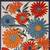 10' X 14' Ivory Blue And Orange Floral Indoor Outdoor Area Rug