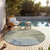 8' Round Blue and Green Abstract Washable Indoor Outdoor Area Rug