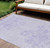 8' X 10' Lilac Purple And Ivory Floral Washable Indoor Outdoor Area Rug