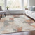 8' X 10' Rust And Ivory Abstract Washable Indoor Outdoor Area Rug