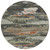 8' Charcoal Copper And Ivory Round Abstract Washable Indoor Outdoor Area Rug