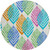 8' White Orange And Blue Round Floral Washable Indoor Outdoor Area Rug
