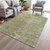 10' X 14' Artichoke Green And Beige Abstract Washable Indoor Outdoor Area Rug - Artichoke Green, Beige