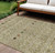 10' X 14' Sage Ivory And Beige Geometric Washable Indoor Outdoor Area Rug