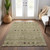 10' X 14' Sage Ivory And Beige Geometric Washable Indoor Outdoor Area Rug