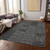 9' X 12' Black And Ivory Geometric Washable Indoor Outdoor Area Rug Transitional Style - Black, Ivory Color