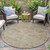 8' Gold And Beige Round Abstract Washable Indoor Outdoor Area Rug