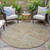 8' Gold And Beige Round Abstract Washable Indoor Outdoor Area Rug - Gold, Beige